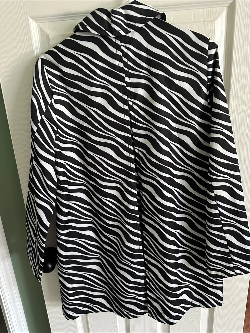 kate spade Black and White Zebra-Print Trench Coat